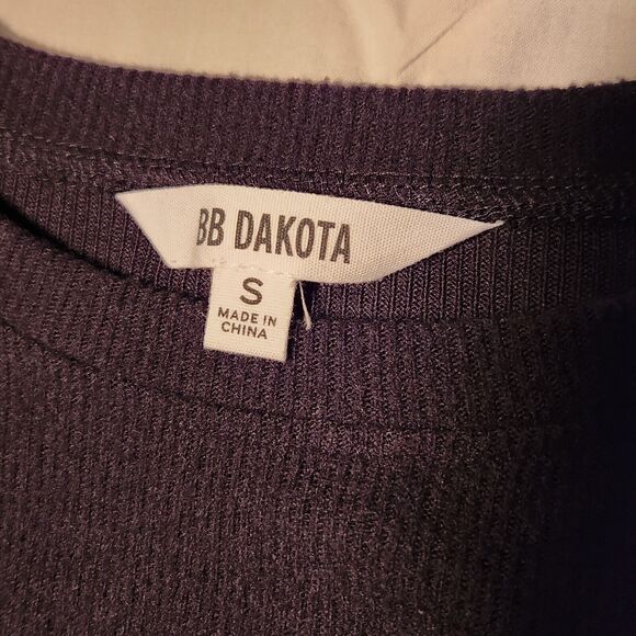 BB Dakota Woman's Small Ribbed Lounge Top Black Stretch Soft Cozy - Picture 2 of 6